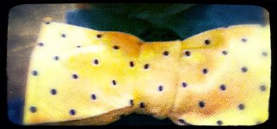 yellow blue bow tie