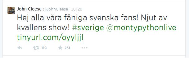 John Cleese Tweet