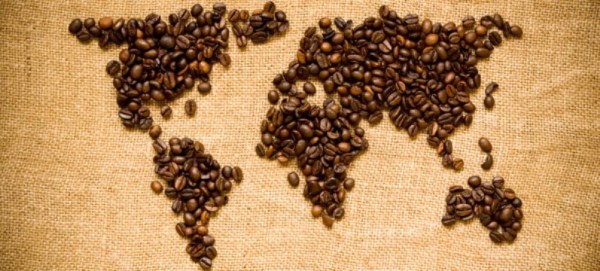 coffe beans world map