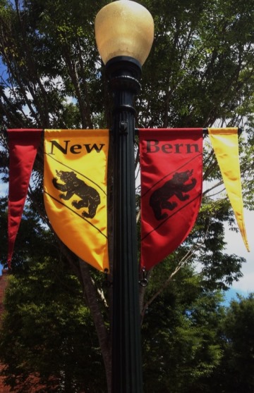 New Bern Red and Gold Flags
