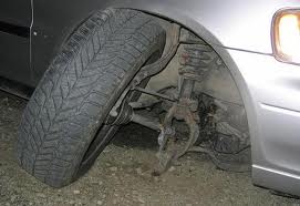 tire broke off axle