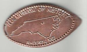 NC History Museum elongated squished penny